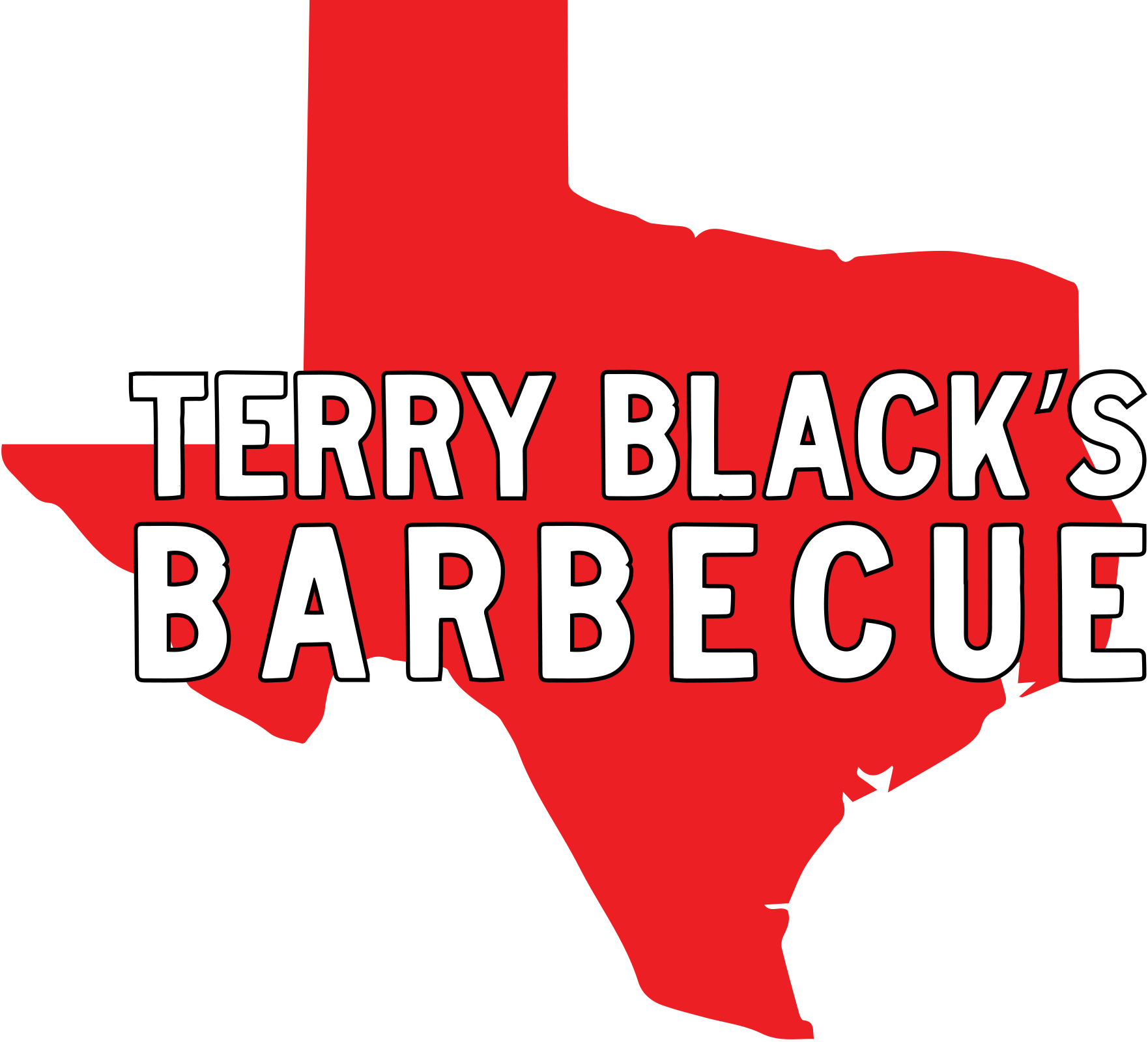 Terry Black's BBQ Red Texas White Logo